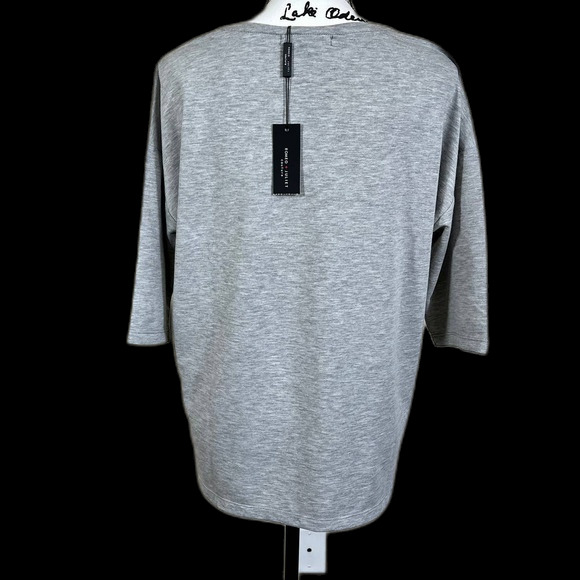 Romeo & Juliet Couture grey sweatshirt women relax fit 3/4 sleeve size M - Picture 3 of 11
